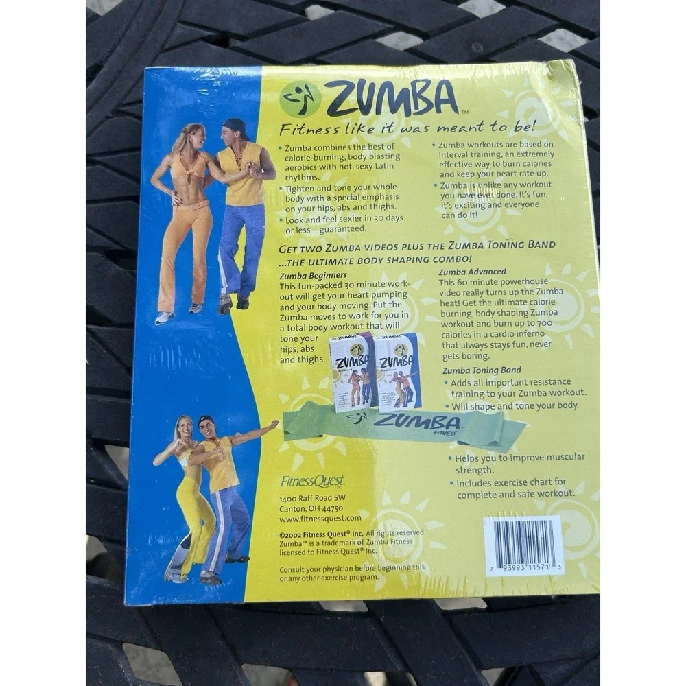 ZUMBA 2 VHS Set Beginners & Advanced NEW SEALED with Bonus BAND Vintage Original